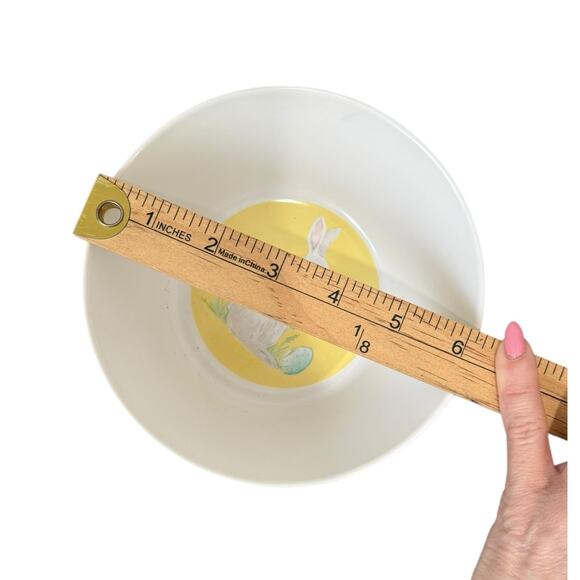 Pottery Barn Kid Melamine Bowls Easter Bunny Rabbit Springtime Toddler Cereal 6" - Picture 6 of 6